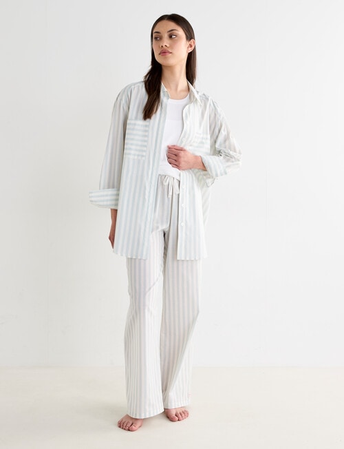 Mineral Sleep Shirt, Mint Stripe product photo View 05 L