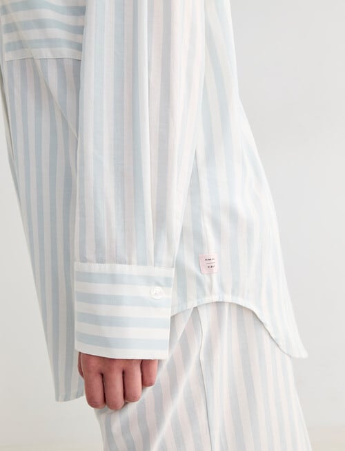 Mineral Sleep Shirt, Mint Stripe product photo View 09 L