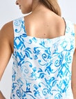 Zest Linen Tank, Tile Blue & White product photo View 05 S