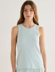 Mineral Sleep Rib Tank Top, Cool Mint product photo View 05 S