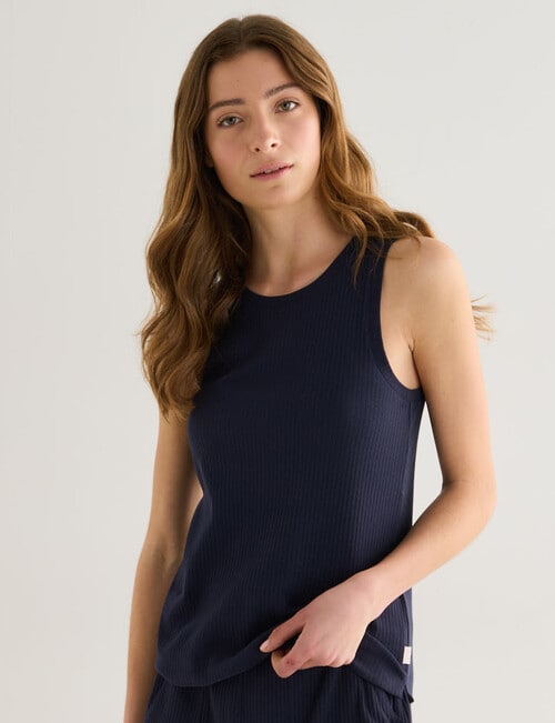 Mineral Sleep Rib Tank Top, Midnight product photo
