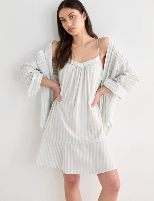 Mineral Sleep Nightie, Mint Stripe product photo View 10 L