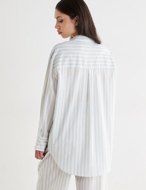 Mineral Sleep Shirt, Mint Stripe product photo View 02 L
