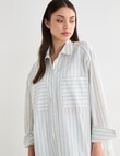 Mineral Sleep Shirt, Mint Stripe product photo View 06 S