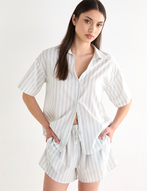 Mineral Sleep PJ Set, Mint Stripe product photo View 08 L