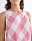 Zest Linen Swing Tanks, Pink Check product photo View 04 S