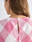 Zest Linen Swing Tanks, Pink Check product photo View 05 S