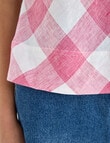 Zest Linen Swing Tanks, Pink Check product photo View 06 S