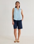 Zest Linen Sleeveless Top, Sky product photo View 03 S
