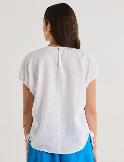 Zest Linen Cinch Top, White product photo View 02 L