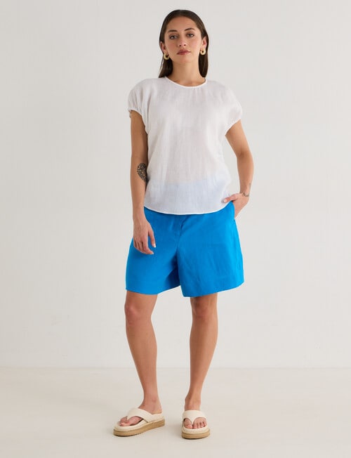 Zest Linen Cinch Top, White product photo View 03 L