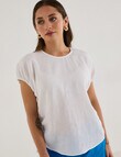 Zest Linen Cinch Top, White product photo View 04 S