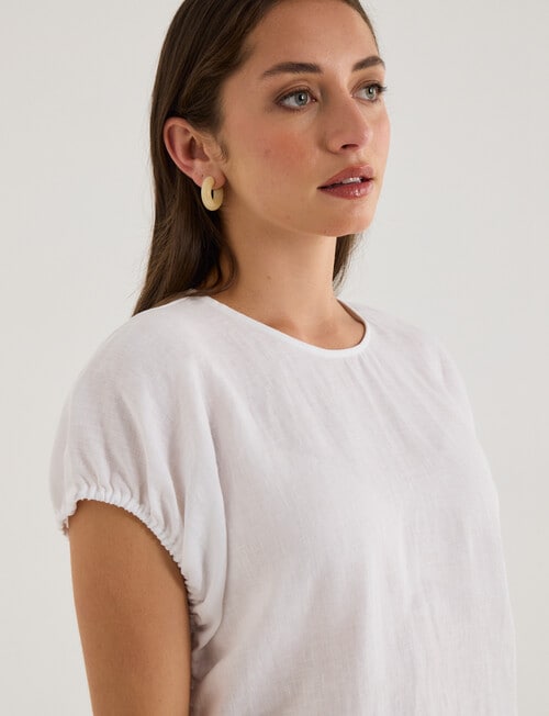 Zest Linen Cinch Top, White product photo View 05 L