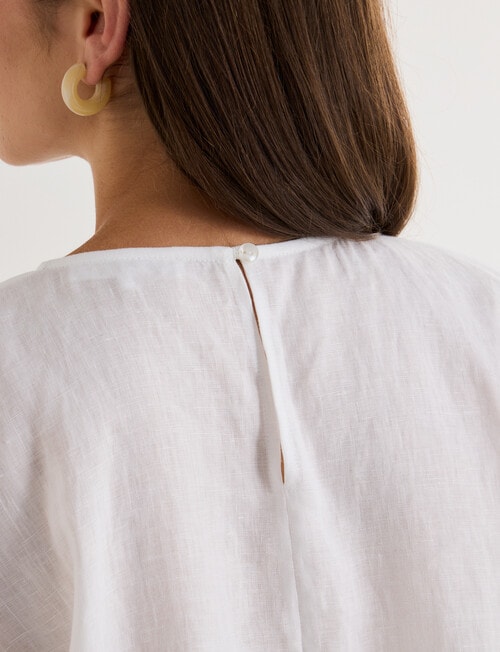 Zest Linen Cinch Top, White product photo View 06 L