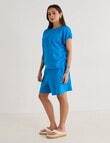 Zest Linen Cinch Top, Blue Jewel product photo View 03 S