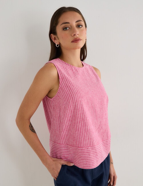 Zest Stripe Tank Top, Pink product photo