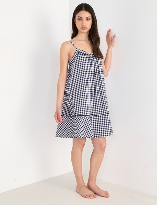 Mineral Sleep Nightie, Midnight Gingham product photo View 02 L