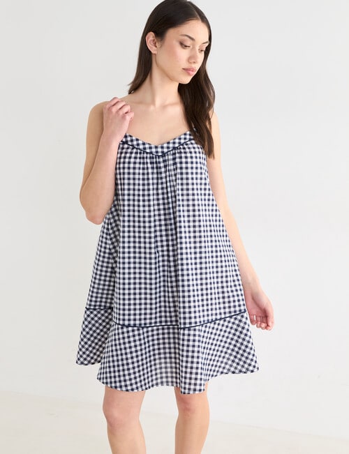 Mineral Sleep Nightie, Midnight Gingham product photo View 03 L