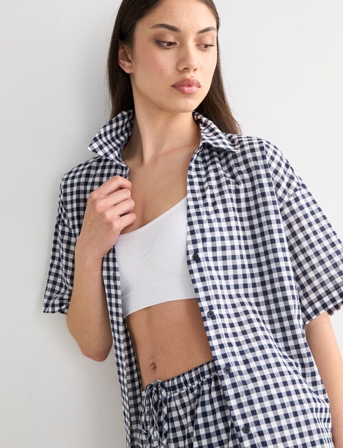 Mineral Sleep PJ Set, Midnight Gingham product photo View 10 L