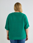 Studio Curve Mesh Knit Jumper, Emerald Green product photo View 02 S