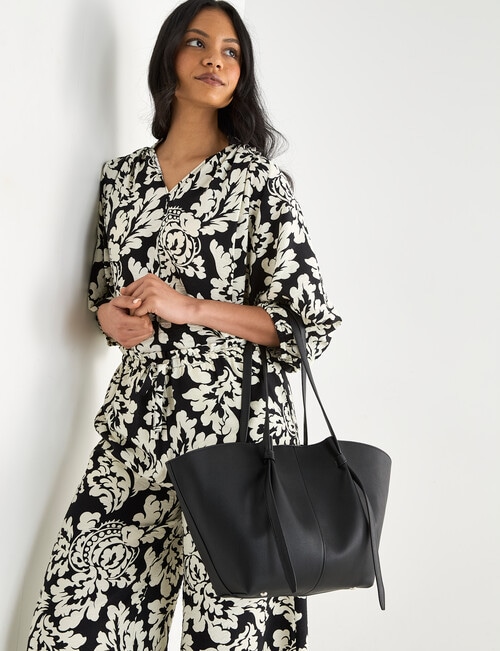 Whistle Accessories Amara Slouchy Tote Bag, Black product photo View 12 L