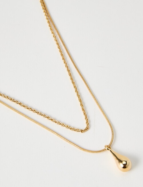 Whistle Accessories Teardrop Necklace, Gold Tone product photo View 02 L