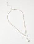 Whistle Accessories Teardrop Necklace, Silver Tone product photo