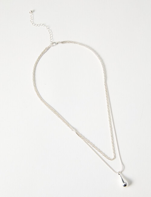 Whistle Accessories Teardrop Necklace, Silver Tone product photo