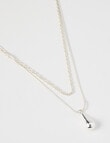 Whistle Accessories Teardrop Necklace, Silver Tone product photo View 02 S