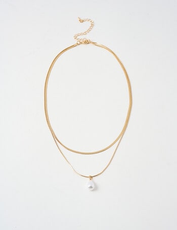Whistle Accessories Faux Pearl Necklace, Gold Tone product photo