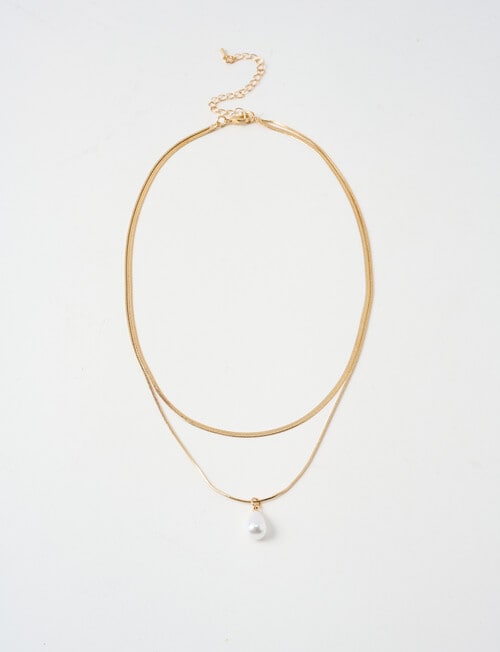 Whistle Accessories Faux Pearl Necklace, Gold Tone product photo