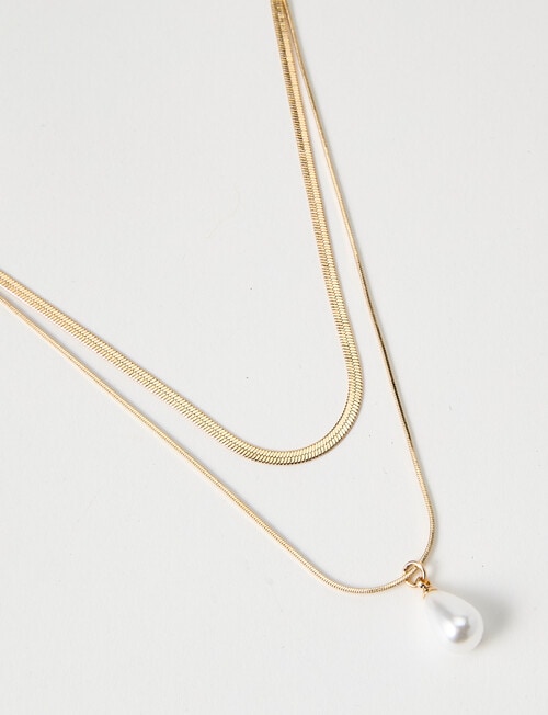 Whistle Accessories Faux Pearl Necklace, Gold Tone product photo View 02 L