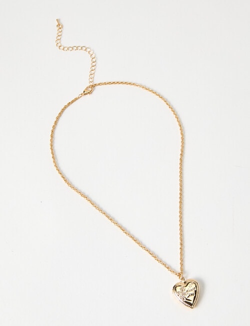Whistle Accessories Heart Locket Necklace, Gold Tone product photo