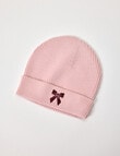 Teeny Weeny Merino Merino Bow Beanie, Pink product photo
