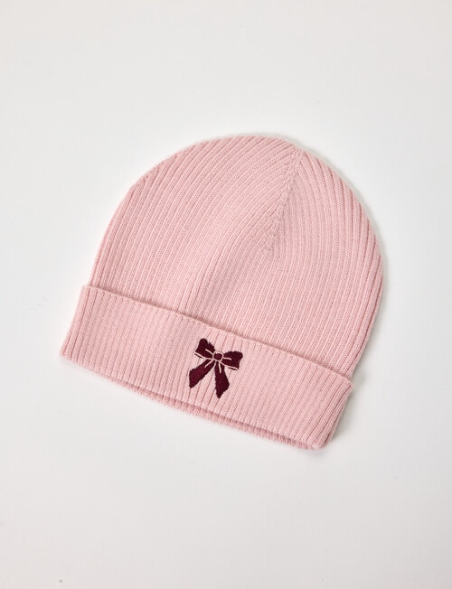 Teeny Weeny Merino Merino Bow Beanie, Pink product photo