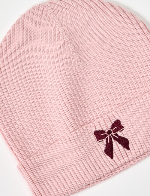 Teeny Weeny Merino Merino Bow Beanie, Pink product photo View 02 L