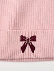 Teeny Weeny Merino Merino Bow Beanie, Pink product photo View 03 S