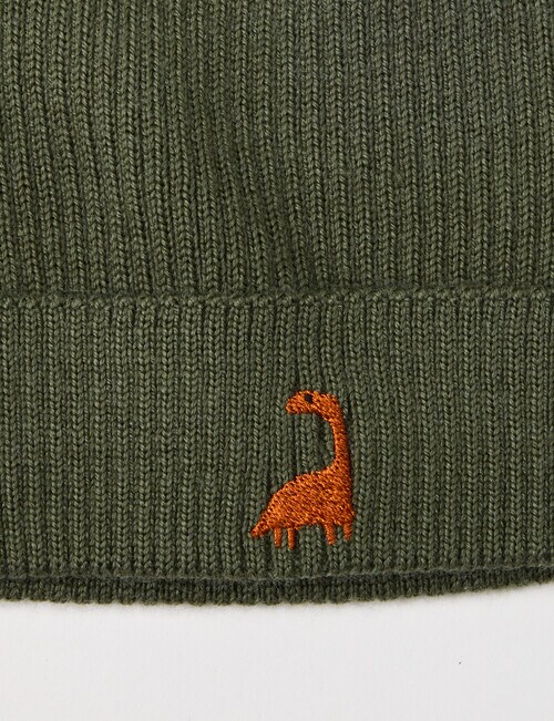 Teeny Weeny Merino Merino Dino Beanie, Green product photo View 03 L