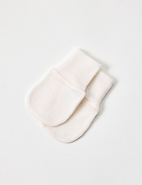 Teeny Weeny Merino Merino Beanie Mittens Booties Set, Cream product photo View 02 L