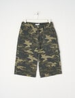 Switch Camo Super Baggy Denim Jort, Green product photo