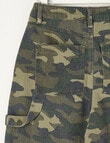 Switch Camo Super Baggy Denim Jort, Green product photo View 02 S