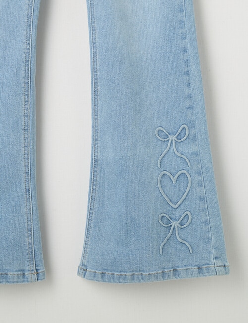Switch Embroidered Bows Ava Flare Jean, Light Blue product photo View 02 L