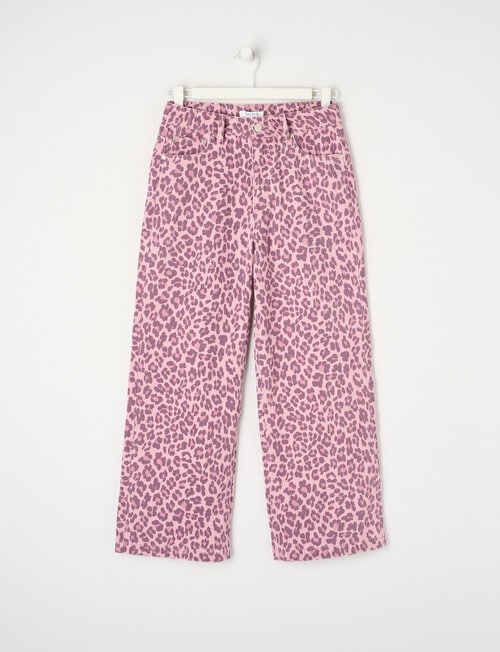 Switch Animal All Over Print Harlow Wide Leg Jean, Pink product photo