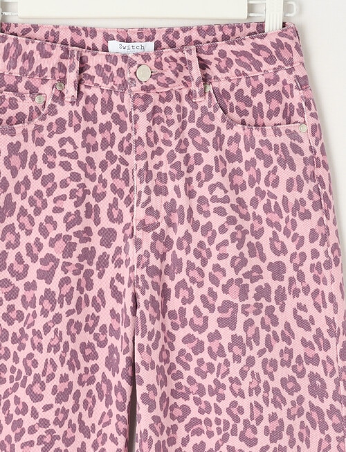 Switch Animal All Over Print Harlow Wide Leg Jean, Pink product photo View 03 L