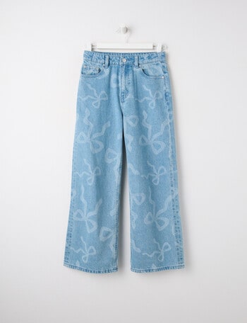 Switch Bow Harlow Wide Leg Jean, Mid Blue product photo