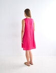 Zest Linen Lace Up Shift Dress, Bougainvillea product photo View 02 S