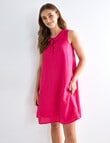Zest Linen Lace Up Shift Dress, Bougainvillea product photo View 05 S