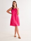 Zest Linen Lace Up Shift Dress, Bougainvillea product photo View 13 S