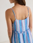 Zest Linen Maxi Stripe Frill Dress, Blues product photo View 07 S