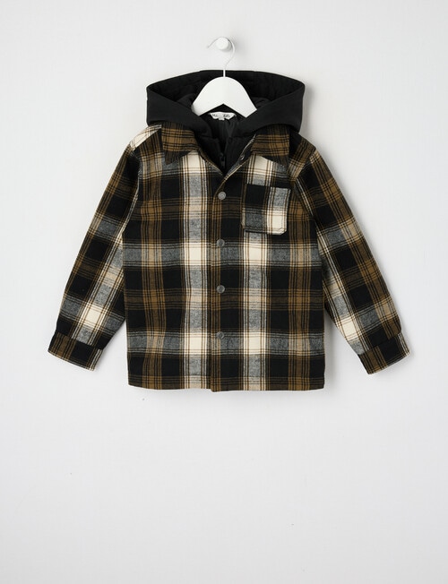 Mac & Ellie Check Shacket, Black product photo